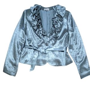 Satin cropped blazer